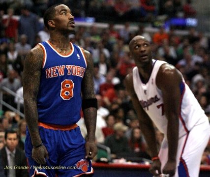 J.R. Smith (left) and the New York Knicks and Los Angeles Clippers forward will both have get physical to lead their teams out of the first round of the NBA playoffs. Photo Credit: Jon Gaede / News4usonline.com