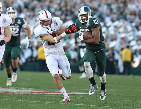 Michigan State wide receiver Bennie Fowler makes a big play against Stanford. Photo Credit: Jevone Moore/Full Image 360