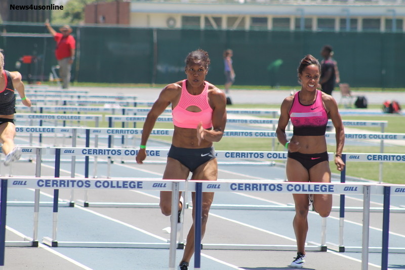 Virginia Crawford heads home in the women's 100 meters. Photo by Dennis J. Freeman/News4usonline.com