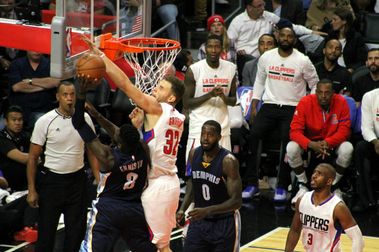 Blake Griffin make a defensive house call on the Memphis Grizzlies with this block shot. Photo by Dennis J. Freeman/News4usonline.com 
