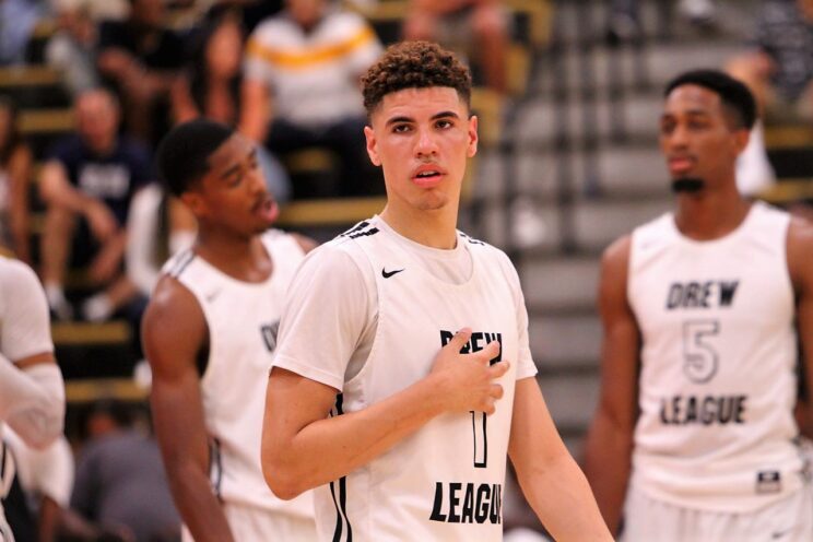 LaMelo Ball at the Drew League in 2019
