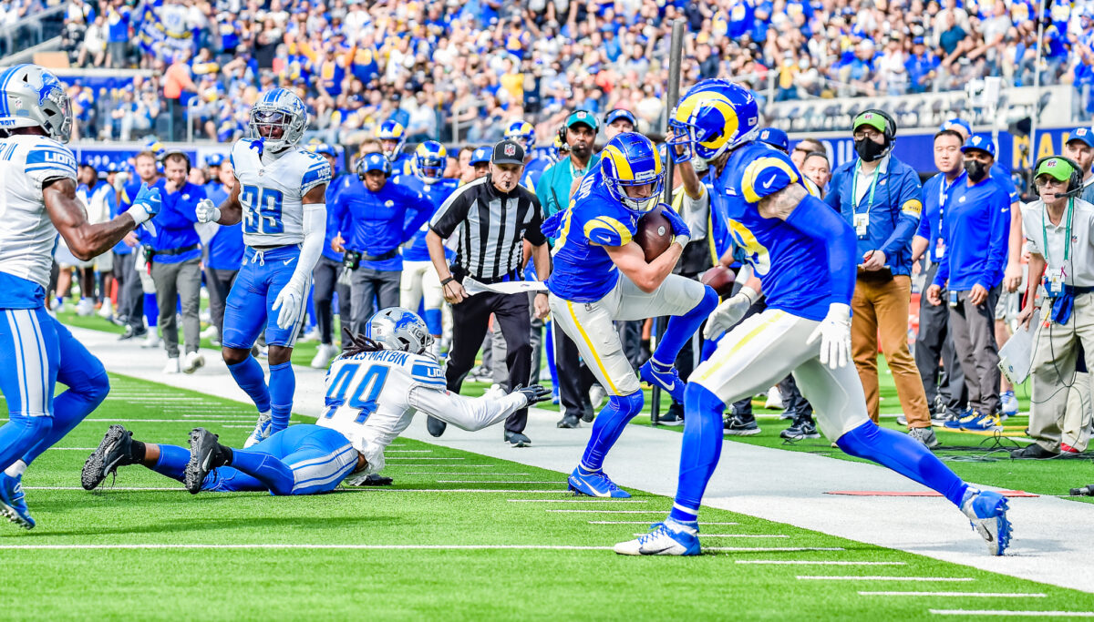 Los Angeles Rams wide receiver Cooper Kupp (10) making it happen against the Detroit Lions. Photo credit: Mark Hammond/News4usonline